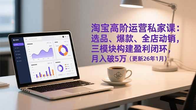 （17080期）淘宝高阶运营私家课：选品、爆款、全店动销，三模块构建盈利闭环，月入破5万（更新26年1月）-优优云网创