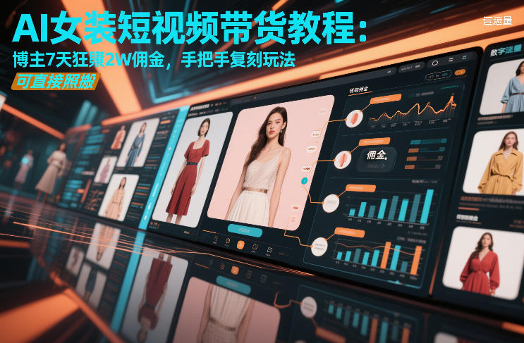 AI女装短视频带货教程：博主7天狂賺2W佣金，手把手复刻玩法，可直接照搬-优优云网创