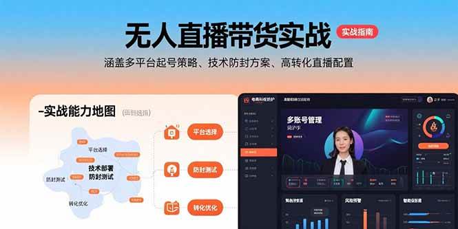 (15622期)无人直播带货实战,涵盖多平台起号策略、技术防封方案、高转化直播配置-优优云网创