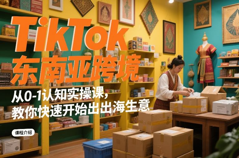 TikTok东南亚跨境从0-1认知实操课，教你快速开始出海生意-优优云网创