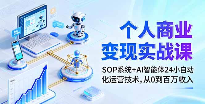 (16111期)个人商业变现实战课:SOP系统+AI智能体24小自动化运营技术,从0到百万收入-优优云网创