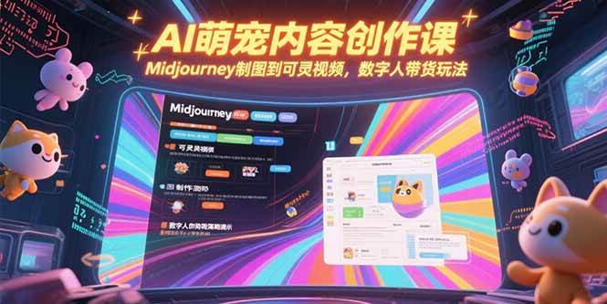 （15311期）AI萌宠内容创作课，Midjourney制图到可灵视频，数字人带货玩法-优优云网创