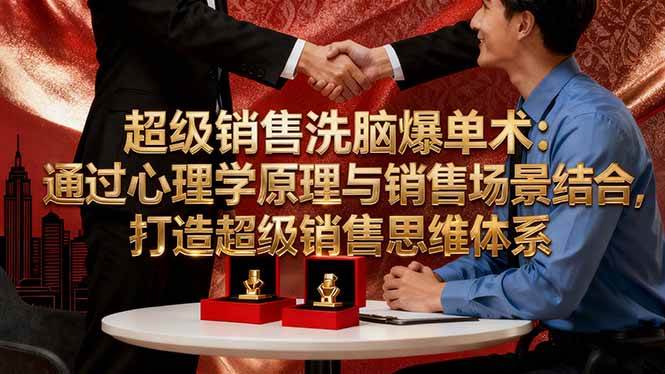 (16370期)超级销售洗脑爆单术:通过心理学原理与销售场景结合,打造超级销售思维体系-优优云网创