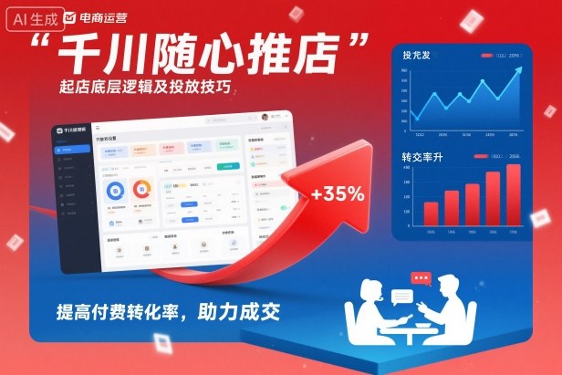 千川随心推起店底层逻辑及投放技巧,提高付费转化率,助力成交-优优云网创