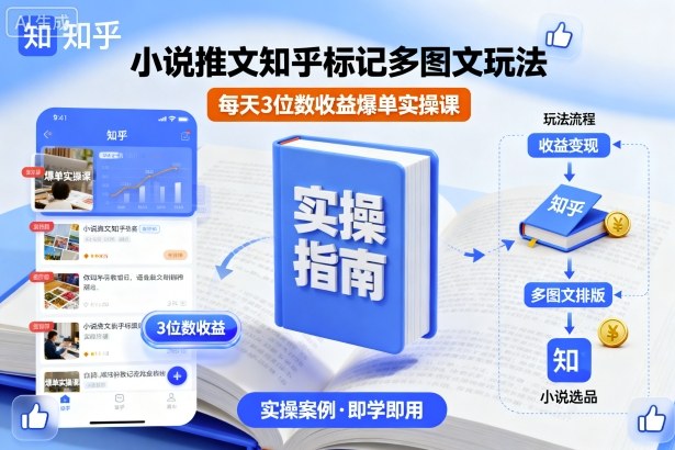 小说推文知乎标记多图文玩法,每天3位数收益爆单实操课-优优云网创