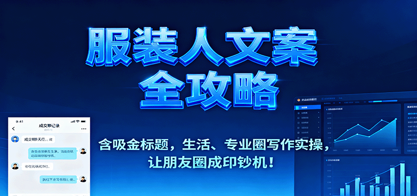 服装人文案全攻略，含吸金标题，生活、专业圈写作实操，让朋友圈成印钞机！-优优云网创