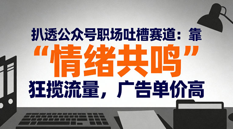 扒透公众号职场吐槽赛道：靠“情绪共鸣”狂揽流量，广告单价高-优优云网创