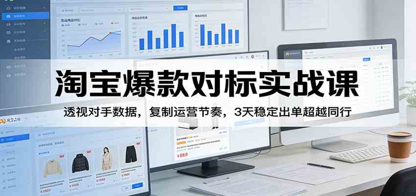 淘宝爆款对标实战课：透视对手数据，复制运营节奏，3天稳定出单超越同行-优优云网创
