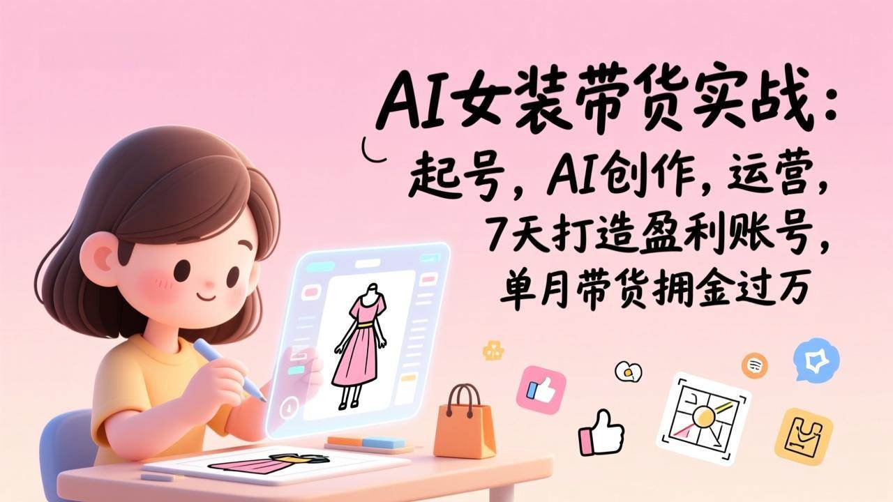 (17117期)AI女装带货实战班(更新):起号,AI创作,运营,7天打造盈利账号,单月带货佣金过万-优优云网创