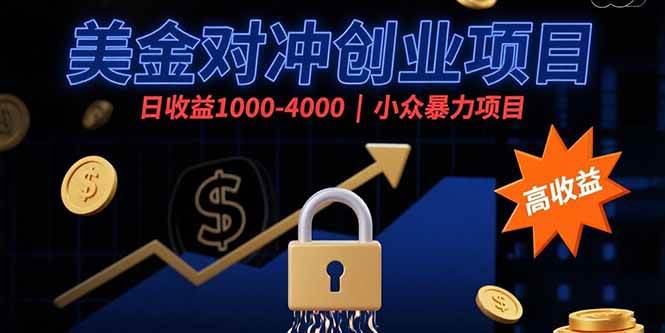 （15642期）美金对冲创业项目，日收益1000-4000，小众暴力项目-优优云网创