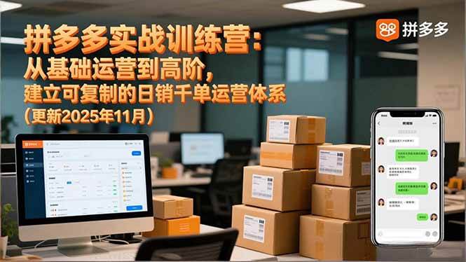 (16700期)拼多多实战训练营:从基础运营到高阶,建立可复制的日销千单运营体系(更新11月)-优优云网创