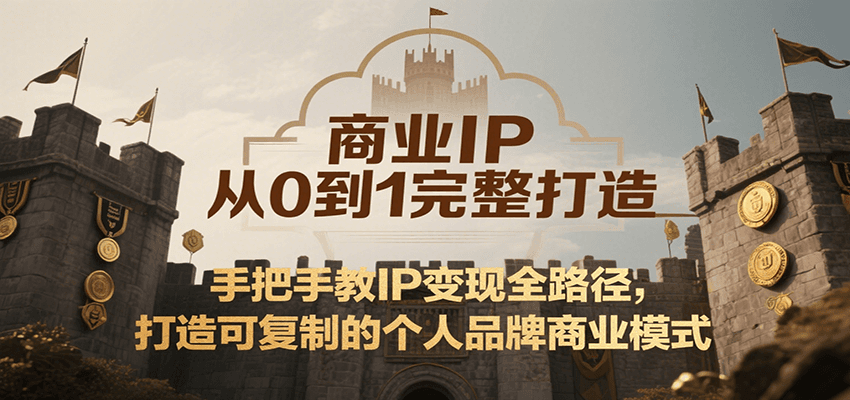商业IP从0到1完整打造,手把手教IP变现全路径,打造可复制的个人品牌商业模式-优优云网创