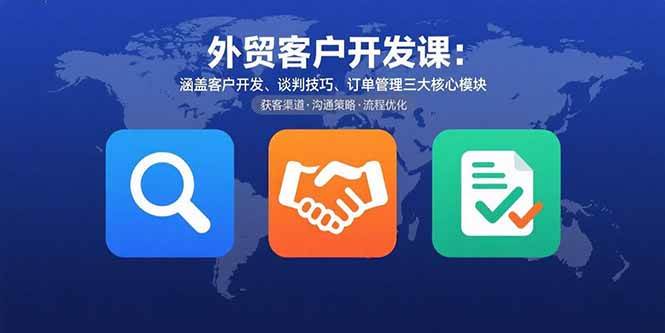 (15793期)外贸客户开发课:涵盖客户开发、谈判技巧、订单管理三大核心模块-优优云网创