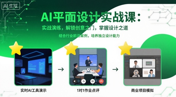 AI平面设计实战课,实战演练,解锁创意之门,掌握设计之道-优优云网创