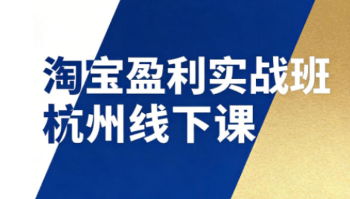 淘宝盈利实战班杭州线下课12月26-28日(音频+字幕),帮你掌握SOP流程+12门核心技术-优优云网创