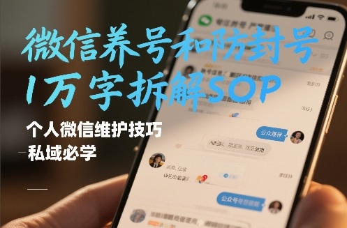 微信养号和防封号1万字拆解SOP,个人微信维护技巧,私域必学【文档】-优优云网创