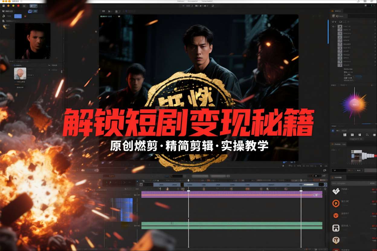 短剧拉新之原创燃剪精简剪辑实操课，解锁短剧变现秘籍-优优云网创