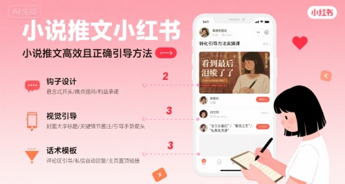小说推文小红书高转化引导方法实操课,小说推文高效且正确引导方法-优优云网创