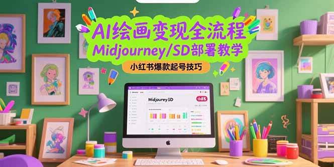 （15324期）AI绘画变现全流程，Midjourney/SD部署教学，小红书爆款起号技巧-优优云网创