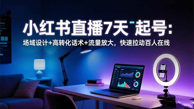 （16537期）小红书直播7天起号：场域设计+高转化话术+流量放大，快速拉动百人在线-优优云网创