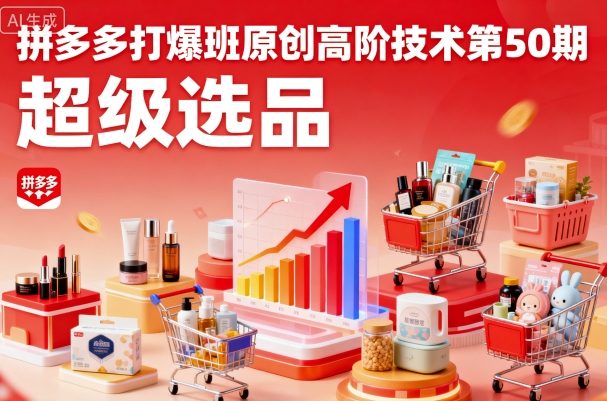 拼多多打爆班原创高阶技术第50期，超级选品-优优云网创