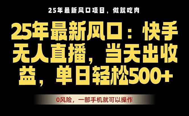 （16007期）25年最新无人直播玩法，当天秒出单，一部手机就可操作-优优云网创