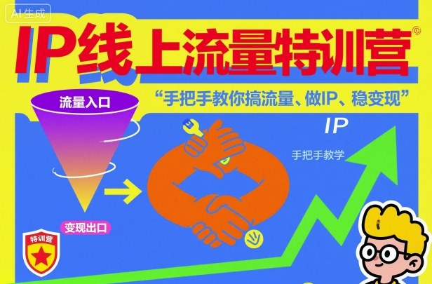 IP线上流量特训营,手把手教你搞流量、做IP、稳变现-优优云网创