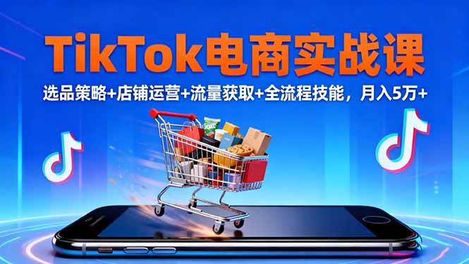（16422期）TikTok电商实战课10月，选品策略+店铺运营+流量获取+全流程技能，月入5万+-优优云网创