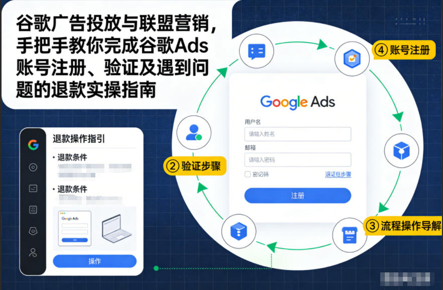 谷歌广告投放与联盟营销，手把手教你完成谷歌Ads账号注册、验证及遇到问题的退款实操指南-优优云网创