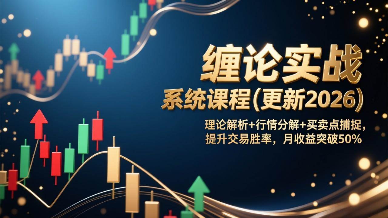 （17136期）缠论实战系统课程(更新2026)，理论解析+行情分解+买卖点捕捉，提升交易胜率，月收益突破50%-优优云网创