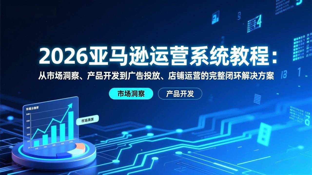 (17208期)2026亚马逊运营系统教程:从市场洞察、产品开发到广告投放、店铺运营的完整闭环解决方案-优优云网创