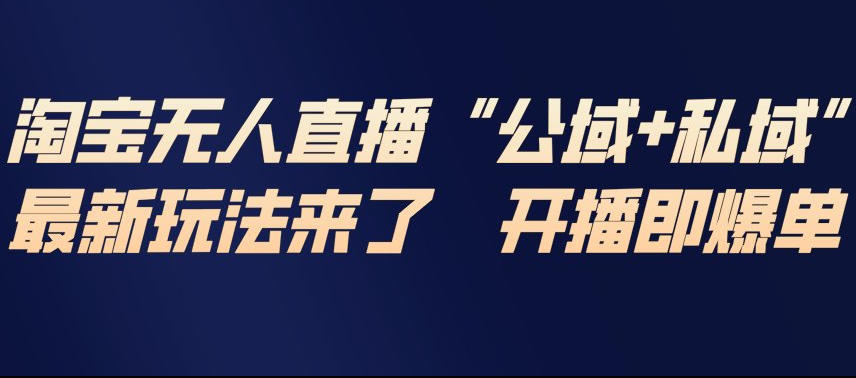 淘宝无人直播完整教程,公试+私域,最新玩法来了,开播即爆单-优优云网创