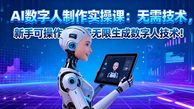 (16376期)AI数字人制作实操课:无需技术,新手可操作,免费无限生成数字人技术!-优优云网创