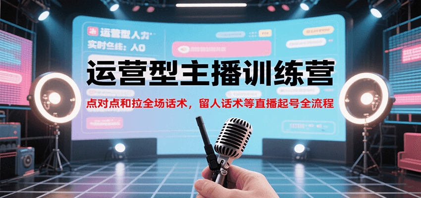 运营型主播训练营，点对点和拉全场话术，留人话术等直播起号全流程（更新8月）-优优云网创