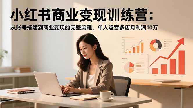 (16698期)小红书商业变现训练营:从账号搭建到商业变现的完整流程,单人运营多店月利润10万-优优云网创