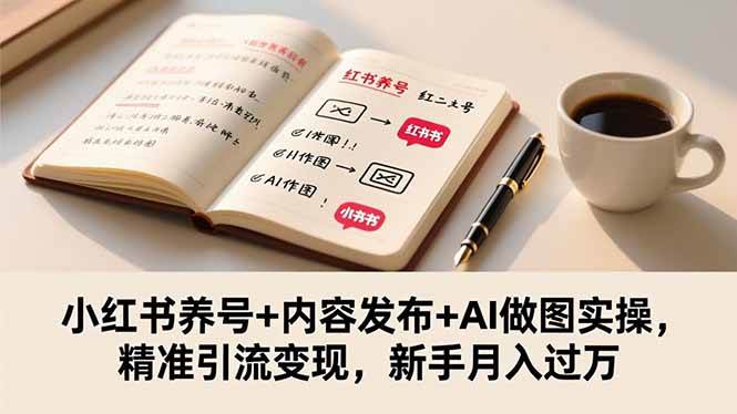 (16498期)小红书养号+内容发布+AI做图实操,精准引流变现,新手月入过万-优优云网创