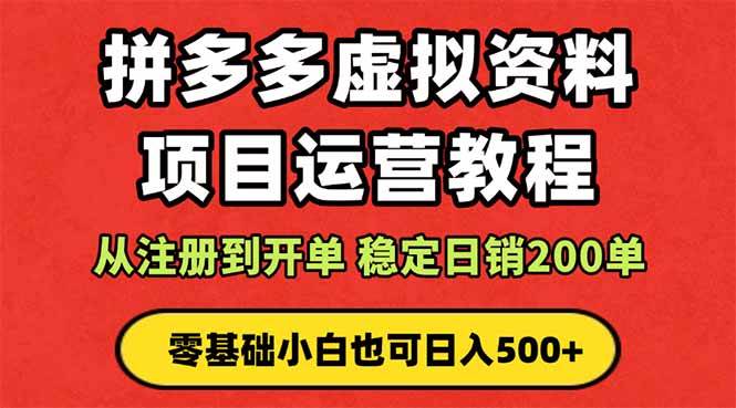 (16220期)拼多多开店运营课程: 蓝海变现玩法,轻松实现睡后收入 零基础小白也可…-优优云网创
