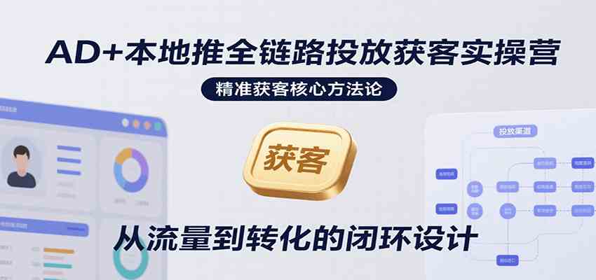 AD+本地推全链路投放获客实操营,快速掌握精准获客技巧,当天投放当天转化高效营销-优优云网创