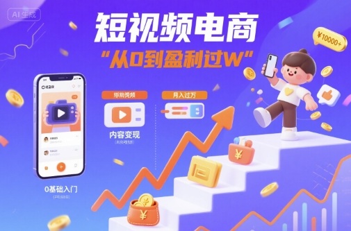 短视频电商：短视频变现从0到盈利过W-优优云网创