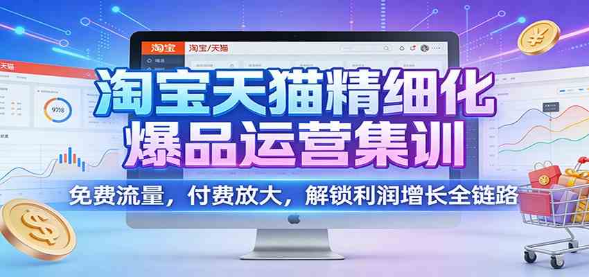 淘宝天猫精细化爆品运营集训：免费流量，付费放大，解锁利润增长全链路-优优云网创