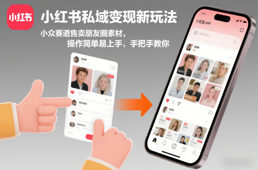 小红书私域变现新玩法，小众赛道售卖朋友圈素材，操作简单易上手，手把手教你-优优云网创