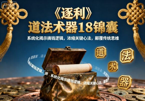 《逐利》道法术器18锦囊，系统化揭示搞钱逻辑，浓缩关键心法，颠覆传统思维（更新）-优优云网创