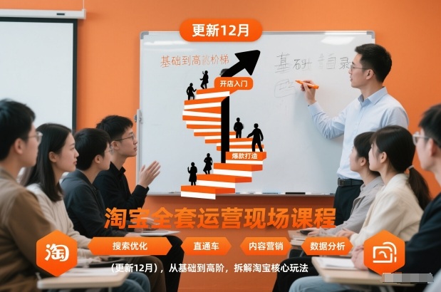 淘宝全套运营现场课程（更新12月），从基础到高阶，拆解淘宝核心玩法-优优云网创