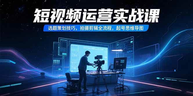 （15375期）短视频运营实战课，选题策划技巧，拍摄剪辑全流程，起号思维导图-优优云网创